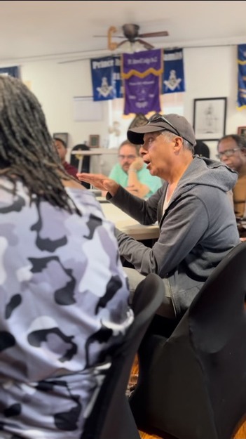 Community meeting at a Pflugerville lodge hall